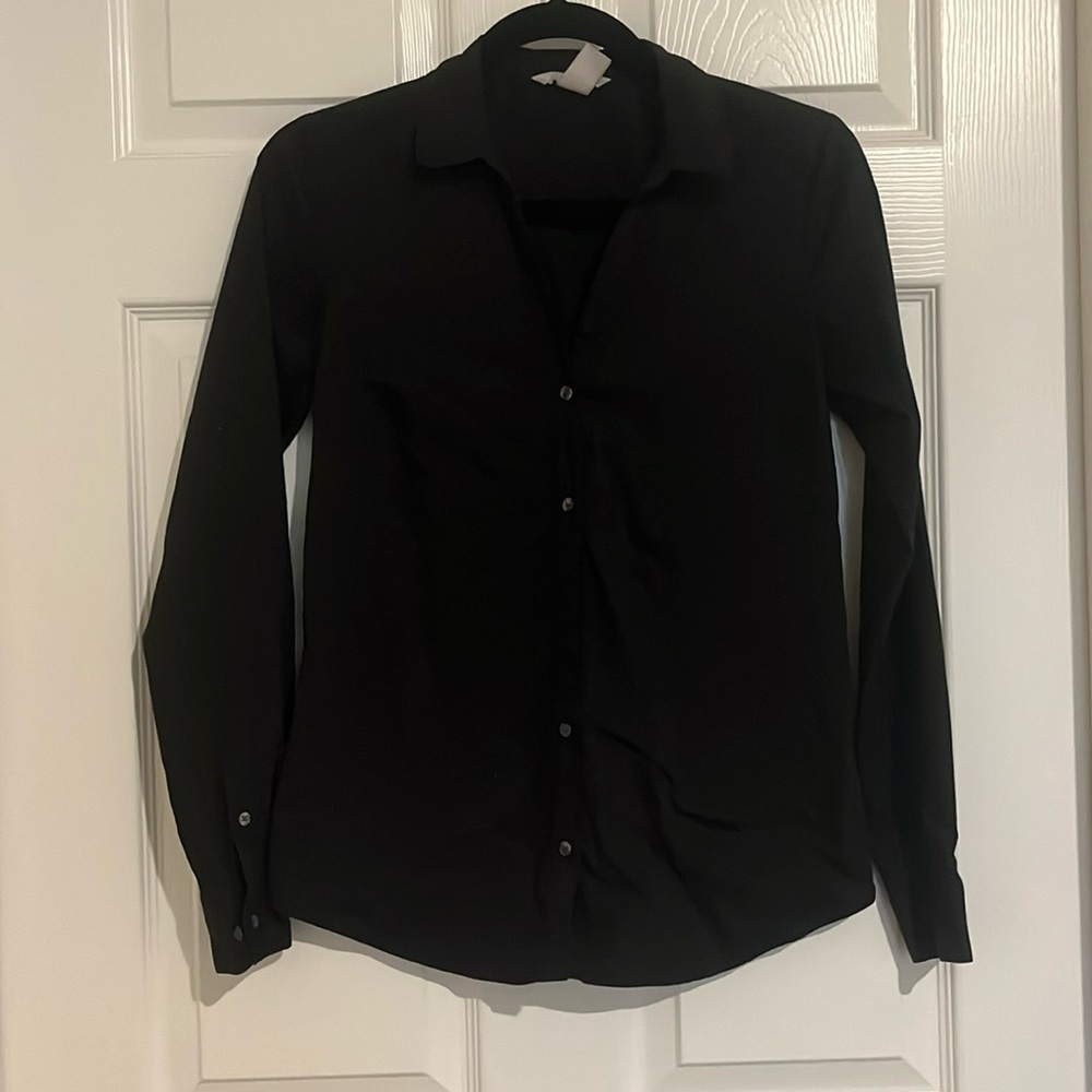 V-neck button up